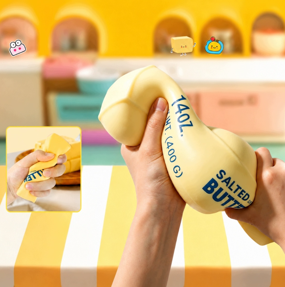 GNIOTEK ANTYSTRESOWY MASŁO BUTTER XXL PACHNĄCE SQUISHY DUŻY 22cm